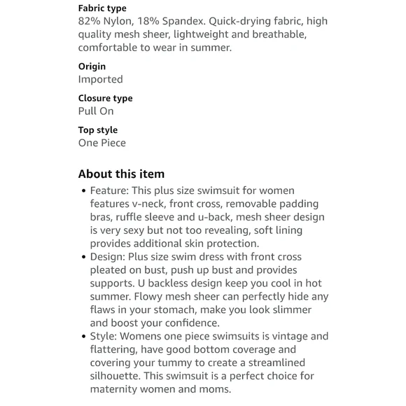 BLOOMING JELLY - XXL Elegant Black Swim Dress - Picture 7 of 10